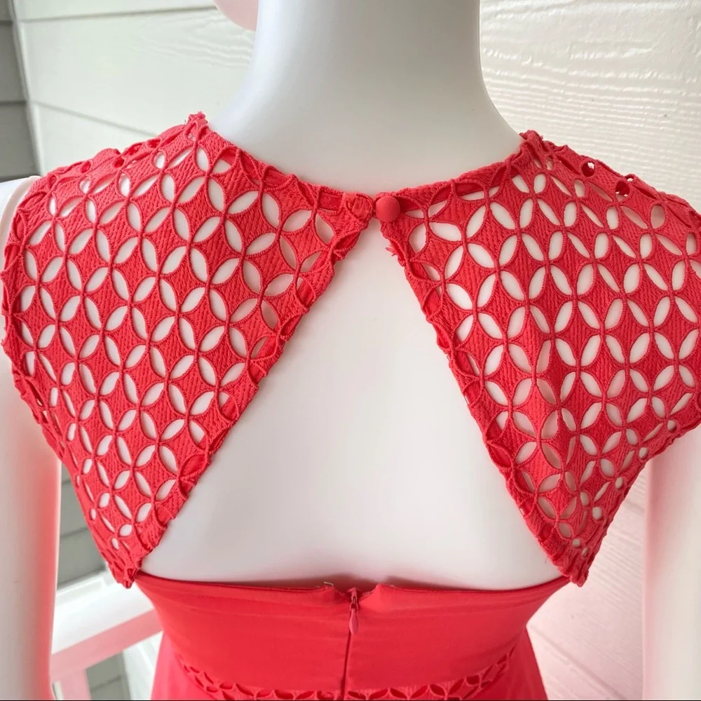 CALVIN KLEIN CORAL SLEEVELESS FIT & FLARE DRESS - Picture 7 of 13